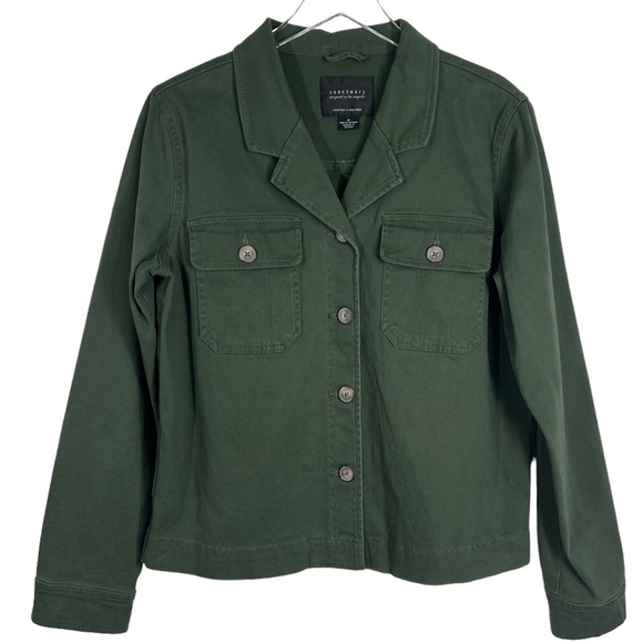 SANCTUARY Olive Green Military Inspired Cotton Utility Jacket Size Medium - Picture 1 of 7